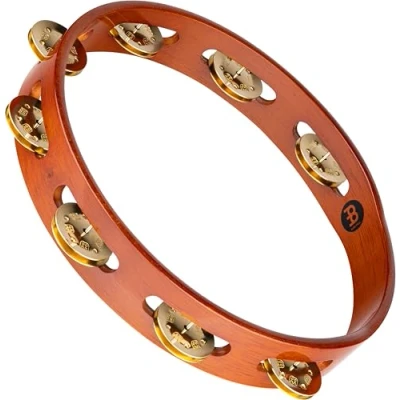 Obrázek Meinl Percussion TA1B AB dřevěný tamburin s mosaznými sponami (1řadá), průměr 25,40 cm, africká hnědá