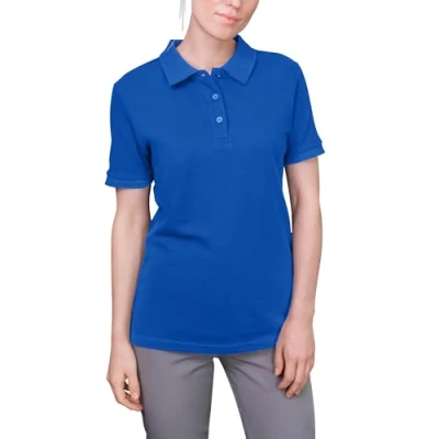 Obrázek HRM dámské luxusní strečové polo I Premium polotričko z 95 % bavlny a 5 elastanu Basic polokošile lze prát do 40 C stálobarevné vysoce kvalitní udržitelné horní díly, modrá