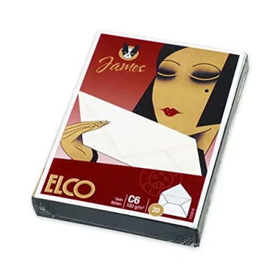 Obrázek ELCO James Velin obálka 100 g/m² s podšívkou pogumovaná DOM vodoznak 20 kusů bílá, c6 (162 x 114 mm) pro formát papíru a6, 71318. 10