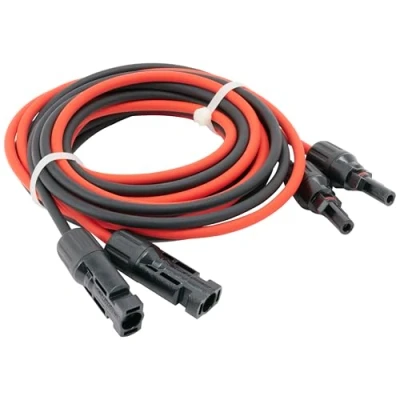Obrázek SOLARTRONICS Prodlužovací kabel 4 mm² vč. solární zástrčky 2 x 3 m PV H1Z2Z2 K oboustranně červený/černý fotovoltaický se zástrčkou pro instalaci Made in