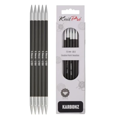 Obrázek KnitPro K41115 Punčochové jehly, karbon/mosaz, černá, 21 x 5 0,5 cm,