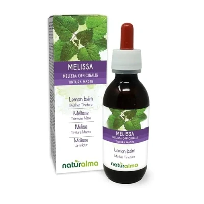 Obrázek Melissa nebo citrónový balzám (Melissa officinalis) listy alkoholová tinktura bez alkoholu Naturalma tekutý extrakt kapky 120 ml doplněk stravy Veganer