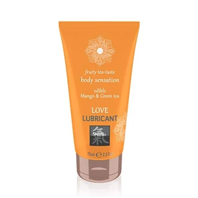 Obrázek SHIATSU jedlý lubrikační gel na bázi vody s vybranou chutí manga a zeleného čaje, hýčkejte své smysly, 75 ml