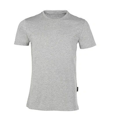 Obrázek HRM pánské luxusní tričko Roundneck Tee I Premium kulatý výstřih ze 100% biobavlny Basic lze prát do 60 C kvalitní &amp; udržitelné oblečení, Šedá melír