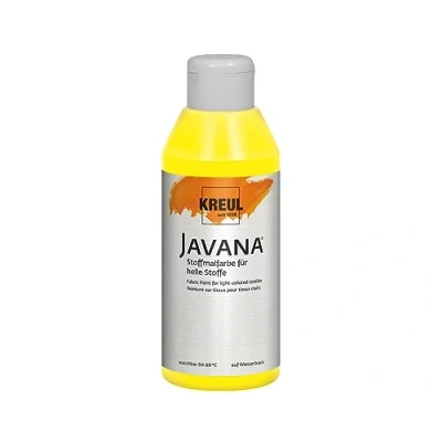 Obrázek KREUL 91301 Javana barva na textil světlé látky, 250ml sklo v citronu, hebká bázi vody s krémovým charakterem, proniká hluboko do vláken, po fixaci lze prát