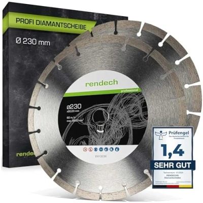 Obrázek 2x profesionální diamantový kotouč 230 mm na kámen, beton, žulu, cihly atd. s vysokým řezným výkonem značková kvalita rendech®
