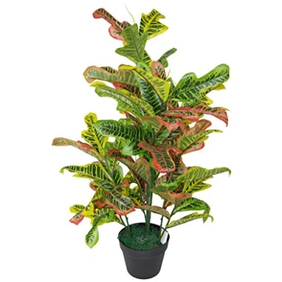 Obrázek Leaf Kunstpflanze für Kodiäum, 90 cm, groß, Schwarz