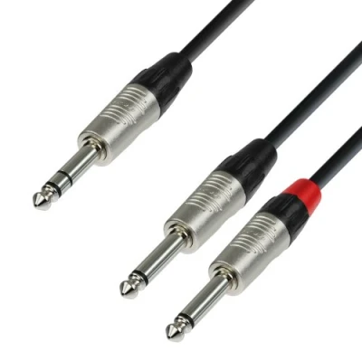 Obrázek Adam Hall 4 Star Series Rean přístrojový kabel 2 x 6,3 mm zástrčka na mono jack 6 m