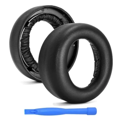 Obrázek náhradní náušníky pro Sony Playstation 5 3D Pulse Wireless sluchátka PS5 od MMOBIEL Protein PU polstrování černá