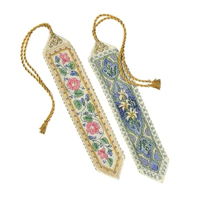 Obrázek Dimensions Gold Collection sada křížkových stehů s číslicemi elegantní Bookmarks 06783 Ruční práce pro dospělé 2dílná látka Aida (počet vláken 14) 23 cm