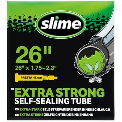 Obrázek Slime 30060 Trubka pneumatiky s těsnícím tmelem pro propíchnutí, samo utěsnění, prevenci a opravy, ventil Presta, 47 / 57 559 mm (26 &quot;x 1,75 2,125&quot;)
