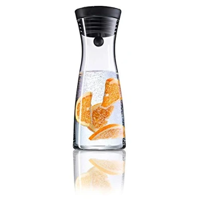 Obrázek WMF Karafa na vodu Basic 0,75 l, výška 23,7 cm, s uzávěrem CloseUp, materiál sklo, nerez.