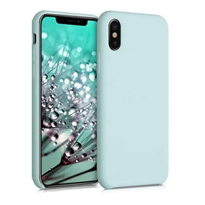 Obrázek kwmobile pouzdro kompatibilní s Apple iPhone X pouzdrem silikonové na mobil měkký povrch bezdrátové nabíjení Cool Mint