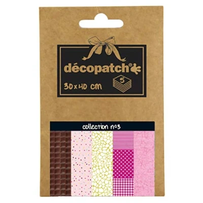 Obrázek Decopatch Décopatch DP003O Packung Décopocket mit 5 Papierbogen (30 x 40 cm) (gefaltet, 13 9,5 cm, praktisch zum Transportieren und einfach Verwenden) 1 Pack farbig sortiert