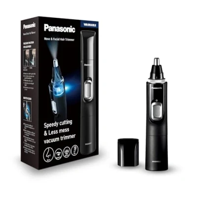 Obrázek Panasonic ER GN300 K503 zastřihovač nosních chloupků pro muže, prémiový elektrický holicí strojek, nosu, uší a obočí, vodotěsný, na baterie, černý