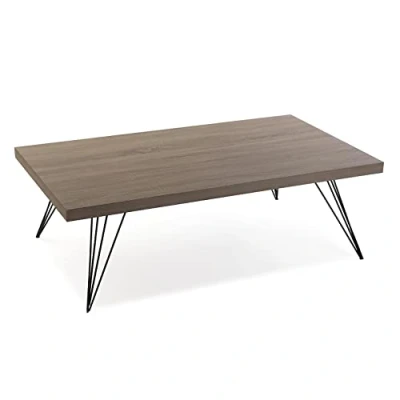 Obrázek Versa Texas Niedriger Couchtisch, Couchtisch für das Wohnzimmer, Maßnahmen (H x L B) 38 120 70 cm, Holz und Metall, Farbe: Braun Schwarz