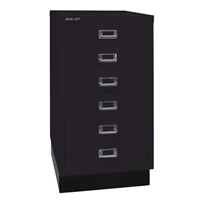 Obrázek BISLEY MultiDrawer, řada 29 s podstavcem, DIN A3, 6 zásuvek, kov, 633 černá, 43,2 x 34,9 67 cm