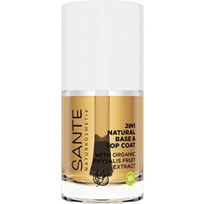 Obrázek SANTE Naturkosmetik 2v1 Natural Base &amp; Top Coat, vrchní a podkladový lak, s extraktem z bio fysalisového ovoce, 1x 10 ml