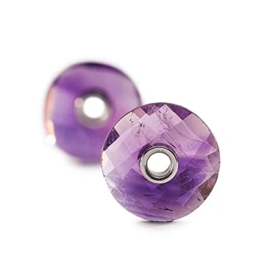 Obrázek Trollbeads Dámské visací náušnice ametystové sklo 86101, Sklo, Ametyst