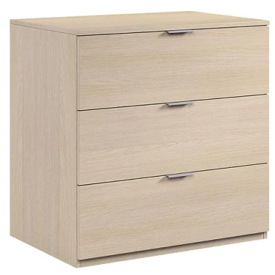 Obrázek vlevo Caliel 5 noční stolek 3 zásuvkami. DIM. 77 x 38 80H cm. melamin. dub.