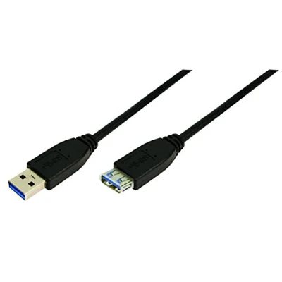Obrázek Logilink CU0041 USB kabel, 3. 0, AM k AF, černý, 1,00 m