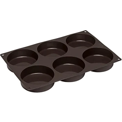 Obrázek Lurch 85081 FlexiForm Burger Buns / silikonová pečicí forma na 10cm patty, 6 ks, hnědá