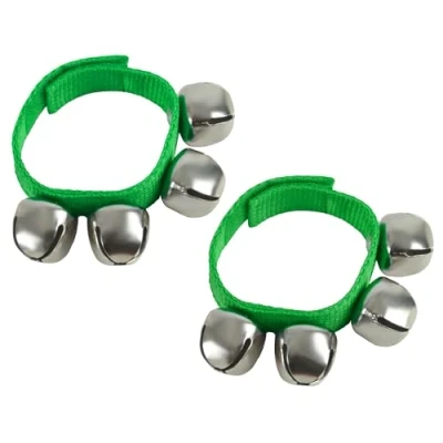 Obrázek A Star Wrist Jingle Sleigh Bells mit Nylonband Paar Grün