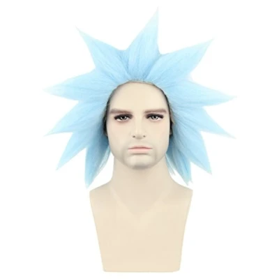 Obrázek Topcosplay Modrá krátká paruka pro Cosplay dospělé Halloween kostým party paruky