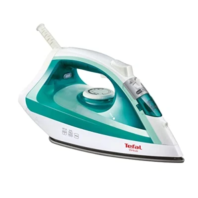 Obrázek Tefal FV1710 Virtuo Dampfbügeleisen 1800 Watt 80 g/Min. Dampfstoß 20 kontinuierlicher Dampf ergonomischer Dampfauslöser Antihaft Bügelsohle vertikales Dampfglätten Weiß/Türkis