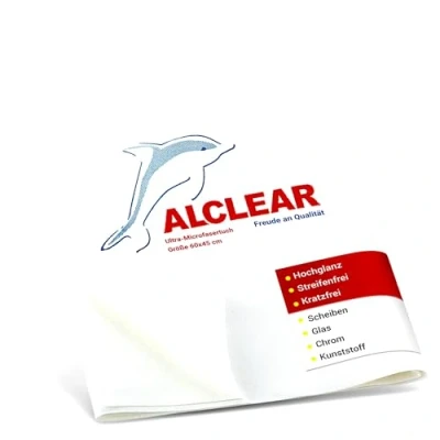 Obrázek hadřík z mikrovlákna Alclear CrystalClear do auta, zázrak na suchou péči o auto, autolak, motocykly, kuchyně a domácnosti utěrka nádobí měkký sušení 60 x 40 cm, modrý.