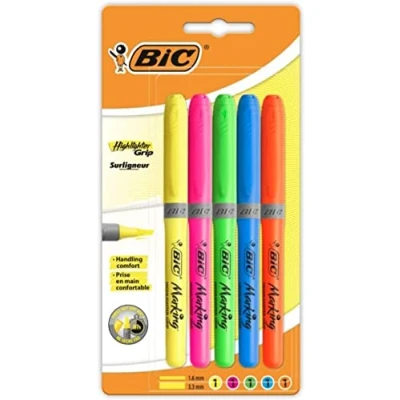 Obrázek BIC Zvýrazňovač Briteliner Grip různé barvy (5 kusů)