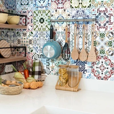 Obrázek Ambiance Live kárované cementové tetování na zeď AZULEJOS 20 x cm 24dílná