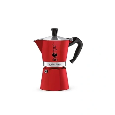 Obrázek Bialetti moka Color: Ikonický kávovar na sporák, dělá pravou italskou kávu, konvice 6 šálků (270 ml), hliník, červená