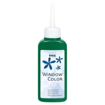 Obrázek KREUL 42739 Window Color tmavě zelená 80 ml, barva na okna bázi vody, se strukturovaným povrchem, pro sklo, zrcadla, dlaždice a jiné hladké plochy