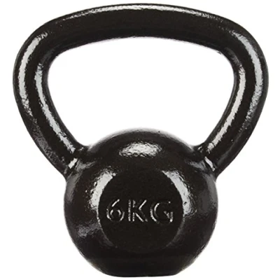 Obrázek Amazon Basics Kulová činka z litiny, 6 kg, černá