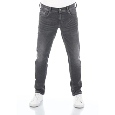 Obrázek MUSTANG Pánské džíny Oregon Tapered Fit Stretch Denim kalhoty 99 % bavlna modrá šedá černá W30 W40, Used Black (1009376 783)