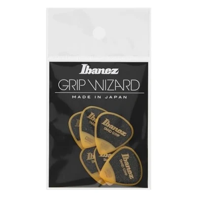 Obrázek IBANEZ Grip Wizard Series Sand Flat Pick žlutý 6 kusů (PPA16MSG YE)