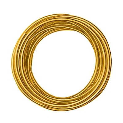 Obrázek Vaessen Creative hliníkový drát, zlato, x 10 m, dekorační floristický drát šperk 5 mm ohebný na šperky, 1000 0,5 cm