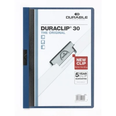 Obrázek Durable Upínací desky Duraclip (originál 30, tvrdá fólie, až 30 listů A4, sáček à 5 kusů) tmavě modrá, 222707