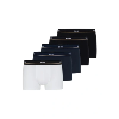 Obrázek BOSS Trunk Essential 5 PACK Úzké boxerky, Muži, Velikost: Small, Open blue