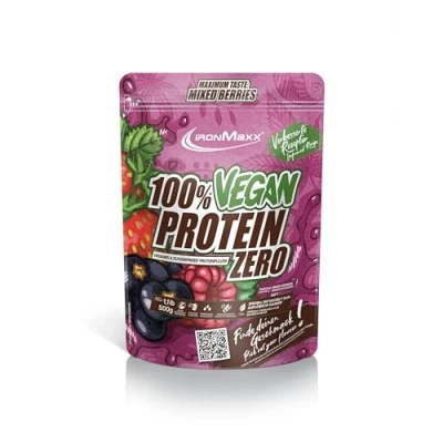 Obrázek IronMaxx 100% Vegan Protein Zero smíšené bobule 500 g proteinový prášek bez cukru ze 4 složek veganský aspartamu