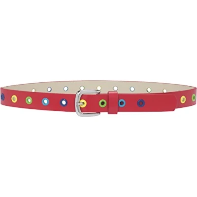 Obrázek Playshoes Unisex dětský opasek s barevnými nýty, 8 červená