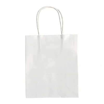 Obrázek folia 22400 papírové sáčky z kraftového papíru, dárkové sáčky, 20 kusů, 24 x 12 31 cm, bílé pro ruční práce, zdobení a darování