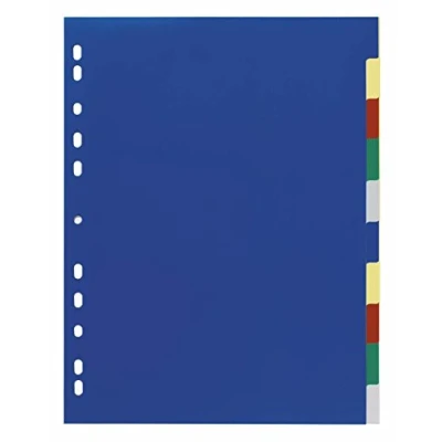 Obrázek Durable Registr pořadačů prázdný PP, 2x 5barevný, A4 nadměrná šířka, 230 x 297 mm, 10 listů, balení po 20 kusech, 674727
