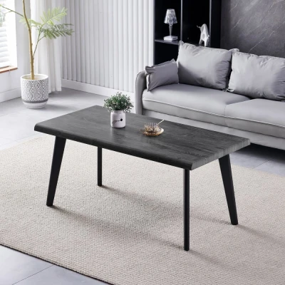 Obrázek Stůl konferenční, 120x60x55 cm, MDF deska, dekor šedý dub, kov, černý lak CT F4412 GREY