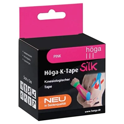 Obrázek Höga K Tape Silk pink kineziologická páska v hedvábné kvalitě, 5 cm x m