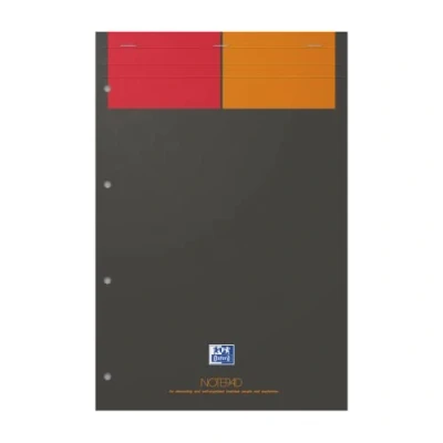 Obrázek Oxford Poznámkový blok A4 Notepad &quot;International&quot;, čtverečkovaný s okrajem, 160 stran, děrovaný, perforovaný