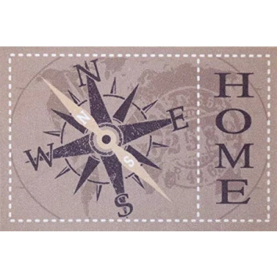Obrázek oKu Tex rohožka na zachytávání nečistot Deco Style Entrance Home Compass potisk do interiéru vstupní/domovní dveře/schodiště protiskluzová 40 x 60 cm