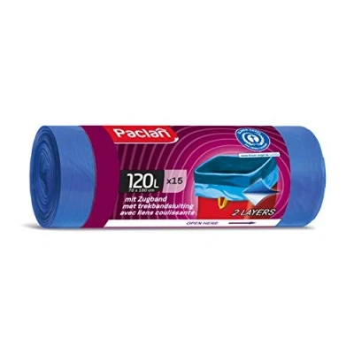 Obrázek Paclan Pytel se stahovacím páskem 15 x 120 l, modrý anděl kusů (balení 1 ks)