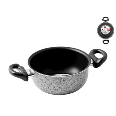 Obrázek Home Kastrol Salt Peper se 2 úchyty, nepřilnavý povrch, 14 cm, hliník, černá/šedá